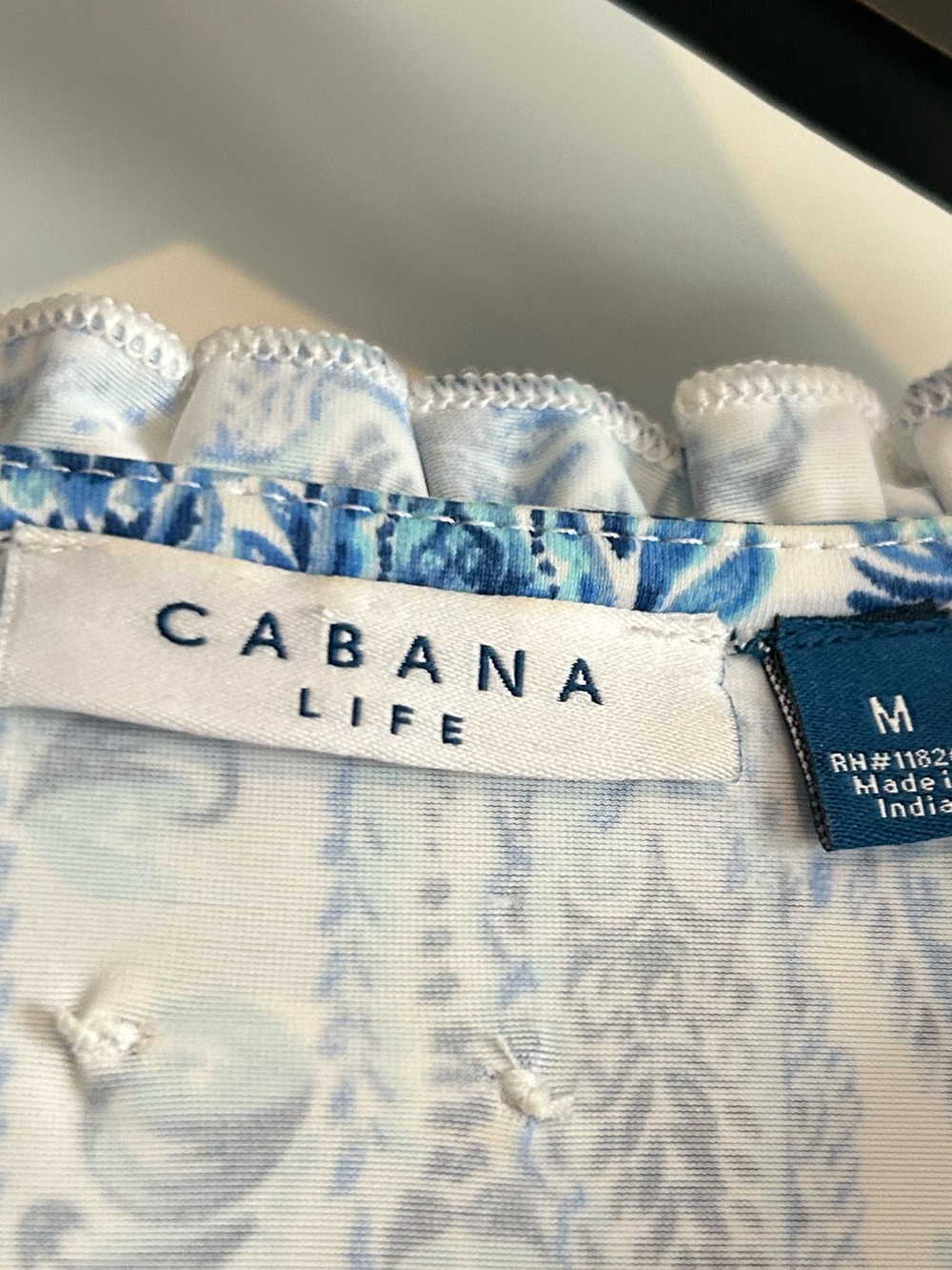 Cabana Life Blue and White Paisley Tiered Mini Dress - Picture 8 of 9
